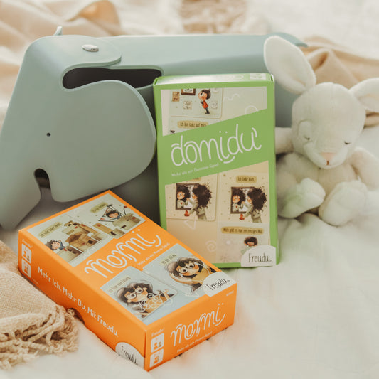 Das Kinderspiele Set Domo bestehend aus den Spielen Mormi und Domidu